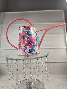 The Pioneer WomenFloral Pink Watering Can - Decorative Garden Accent